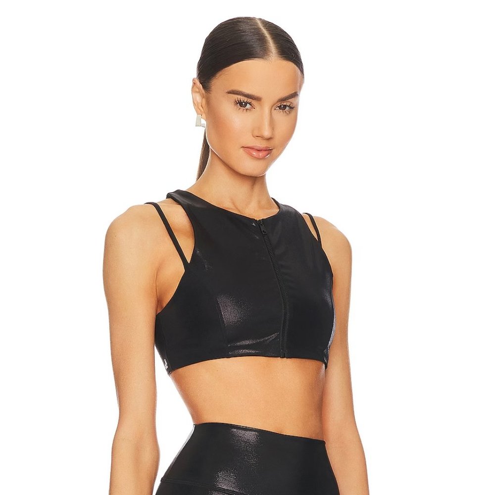 Double Strap Zip Up Bra